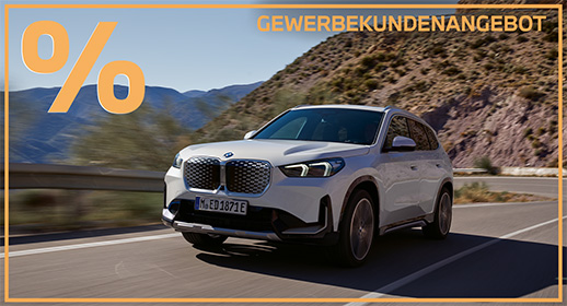 BMW iX1 eDrive20 Gewerbekunden Angebot: Leasingrate: ab 329, - € mtl. Rate, individuell abänderbar, Bonität vorausgesetzt, Laufzeit: 42 Monate, Leasingsonderzahlung: 0,00 €, Laufleistung p.a.: 5.000 km, Vertragswert: 32.344,79 €, Bereitstellungskosten: 881,51 €, Mehr-km: 6,15 Cent/km, Minder-km: 4,10 Cent/km